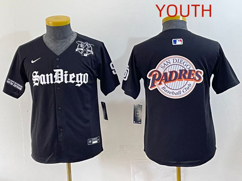 Youth 2025 San Diego Padres Blank Black Five generations Joint Name Nike MLB Jersey style 21->youth mlb jersey->Youth Jersey